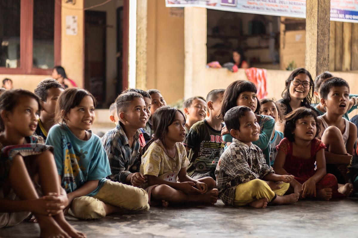 Children in a learning circle