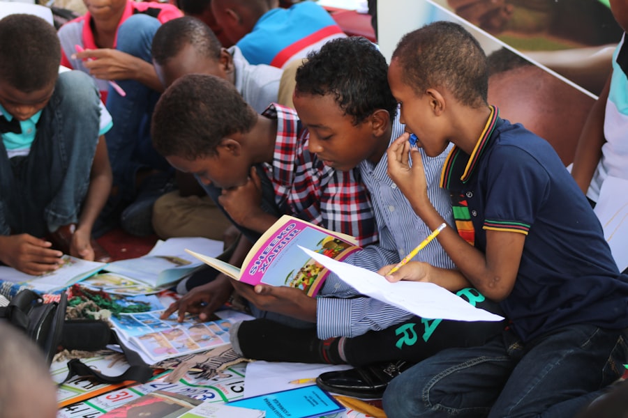 Young student writing