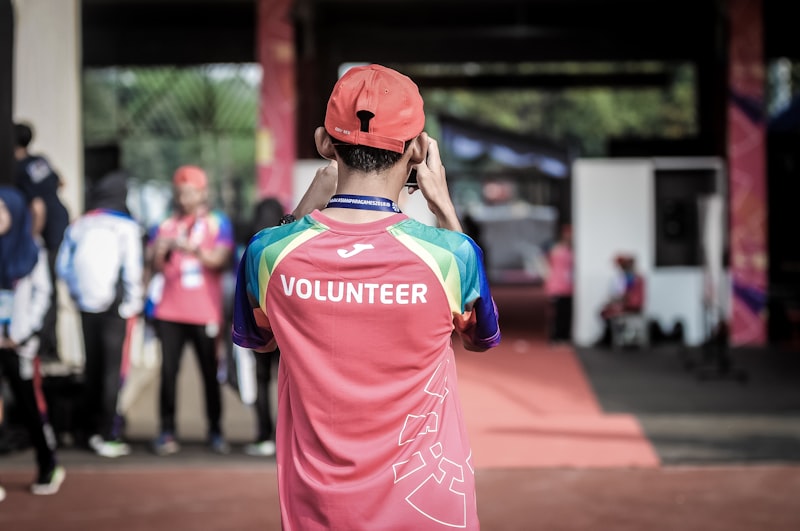 Volunteer preparing materials
